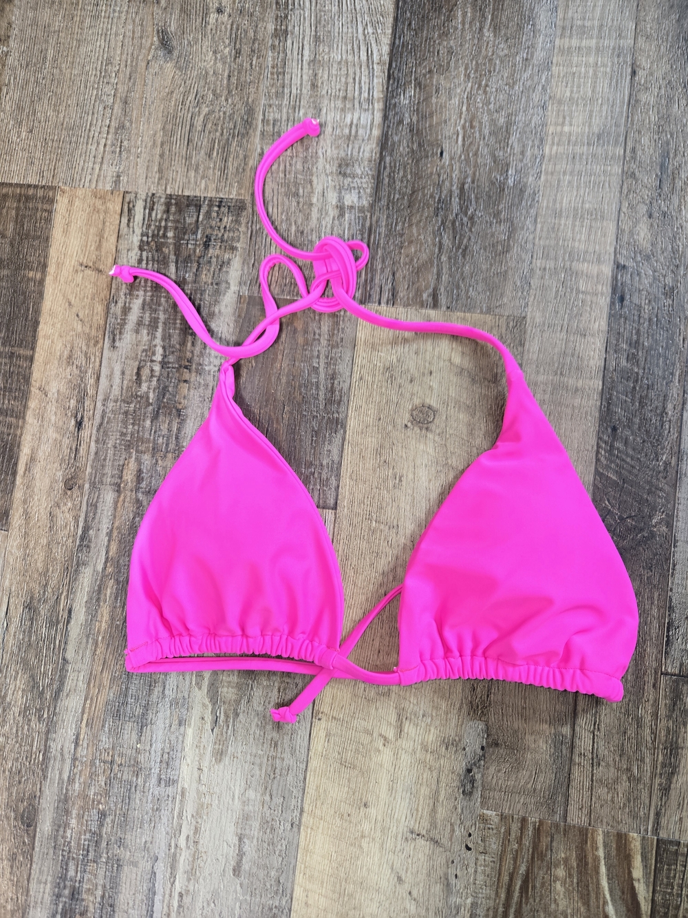 Bright Pink Triangle String Bikini Set - Picture 3 of 7